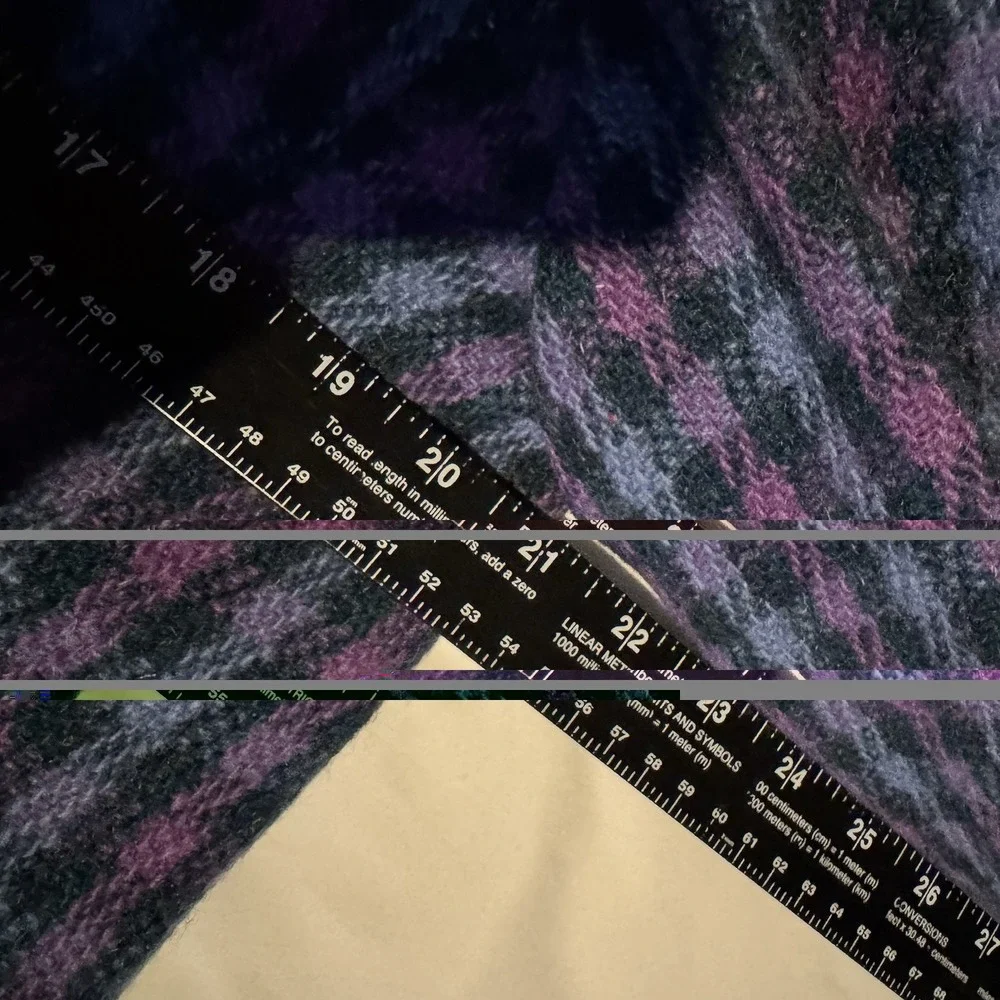 Vintage 80s ALEXANDRE Harris Tweed Wool Blazer Plaid Blue Purple - Fitted Large